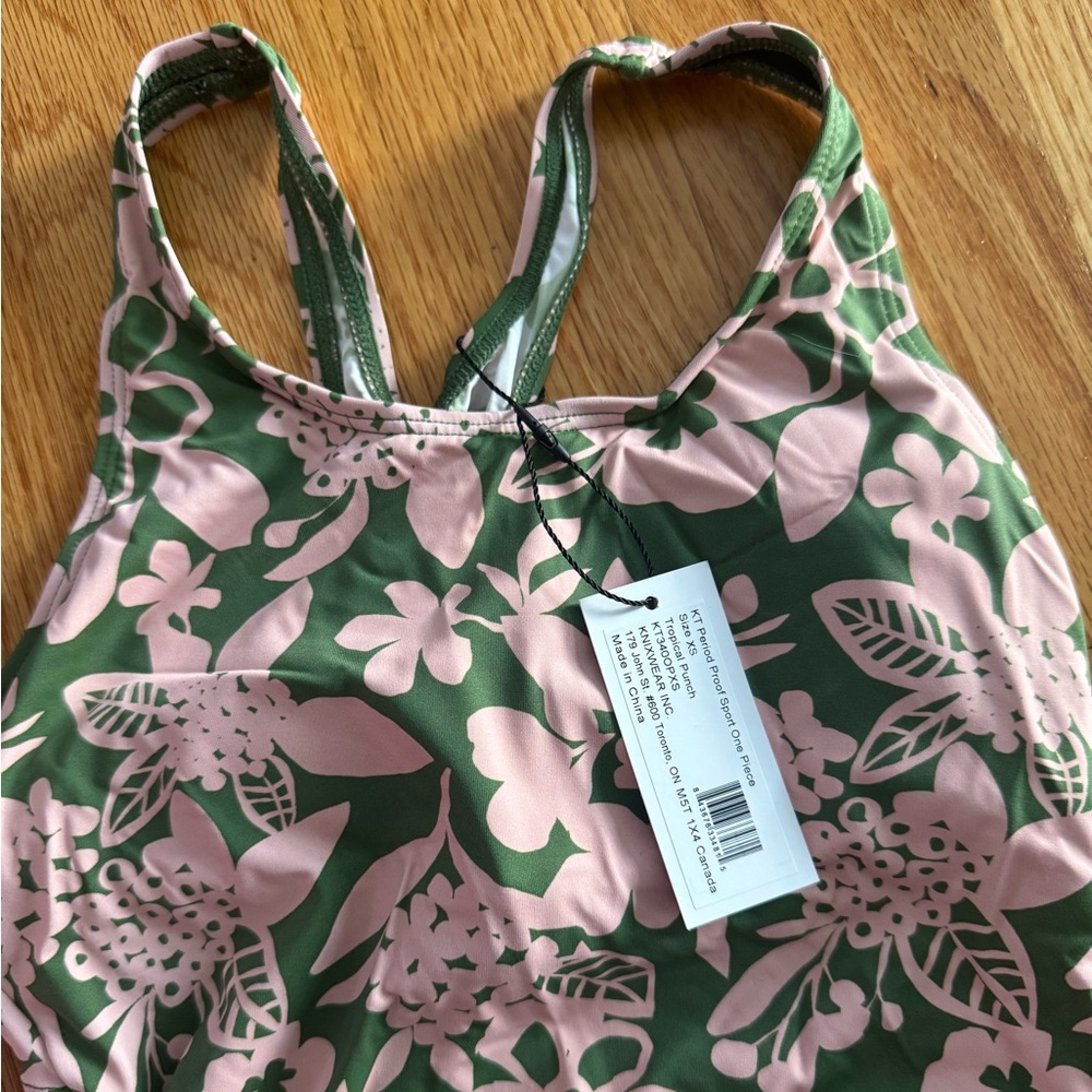 NWT kt by Knix period proof sport one piece size xs tropical punch